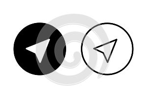 Flat compass for web design. Location icon vector. Longitude navigation sign symbol. Arrow - navigation icon vector. Compass icon photo