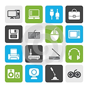Flat Computer equipment and periphery icons