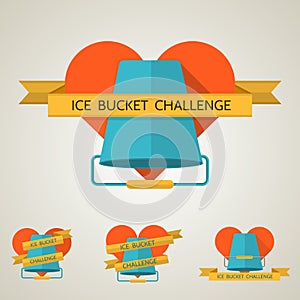 Flat concept illustration for Ice Bucket Challenge