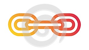 Flat Connected Chain Link Icon, Simple Digital Linkage, vector design Generative AI