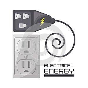 Flat connecter and plug energy concept