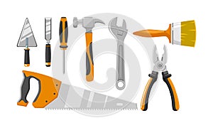 Flat construction tool equipment kit set