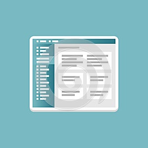 Flat content management icon