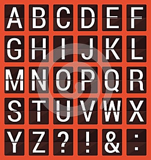 Flat countdown alphabet. ABC