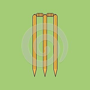 Flat Cricket Wicket Stumps Illustration Icon Vector Cricket game