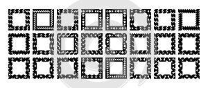 Flat curve round circle abstract square border design set
