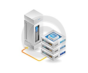 Concept isometric illustration of artificial intelligence big data