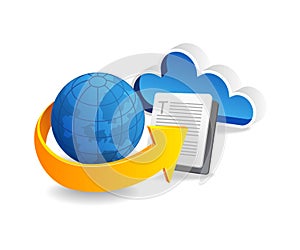 3d concept isometric illustration cloud store world data