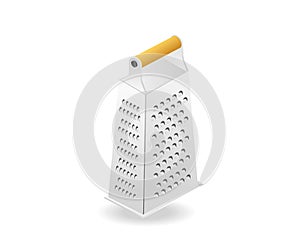 Flat 3d isometric illustration concept of kitchen tool grater