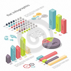 Flat 3d isometric infographic for your business presentations. photo
