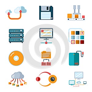 Flat data icons design vector illustration