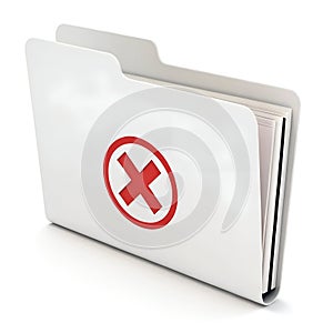 Deleted Folder Icon Illustration Isolated on White Background