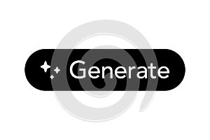 Flat Design AI Generate Black Button Vector