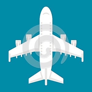 Flat design airplane top view