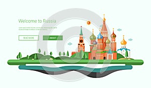 Un appartamento progetto formato pubblicitario destinato principalmente all'uso sui siti web intestazione viaggio illustrazioni russo 