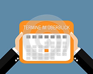 Flat Design Calendar: Schedule of appointments german