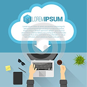 Flat design cloud vector concept.