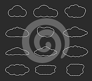 Flat design cloudscapes collection