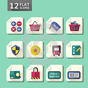 Flat design computer icon set