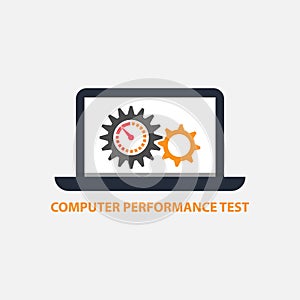 Flat design computer performance test vector illustration