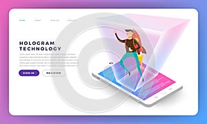 Flat design concepr isometric hologram. Vector illustrations.