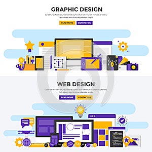 Flat design concept banners - Graphic and Web Design