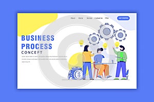 Flat Design Concept Of Business Process, sustainable development.Vector Illustration for Website, Landing Page and Business