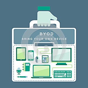 Flat design concept of BYOD