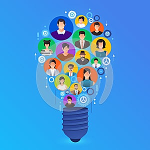 Flat design concept create big idea with IDEA. Vector illustrate.