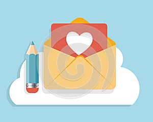 Flat Design Concept Email Icon Vector