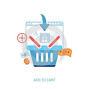 Flat design concept icons for online shopping