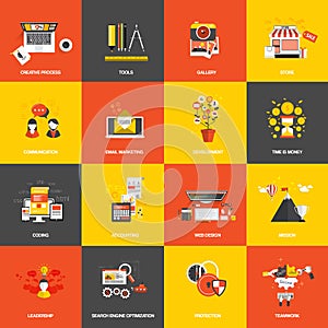 Flat design concept icons