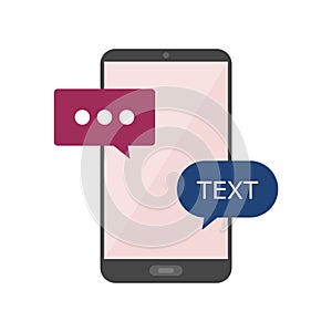 Flat design concept message and chat