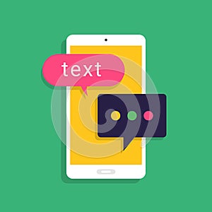 Flat design concept message and chat. Present by icon text message. Vector illustrate