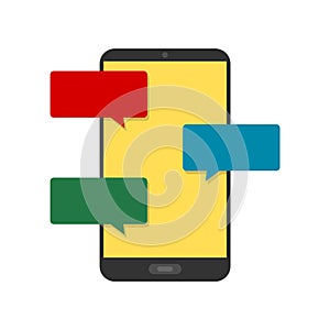 Flat design concept message and chat