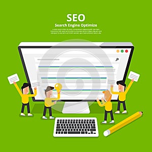 Flat design concept SEO (search engine optimize). Vector illustrate.