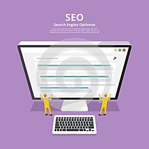 Flat design concept SEO (search engine optimize). Vector illustrate.