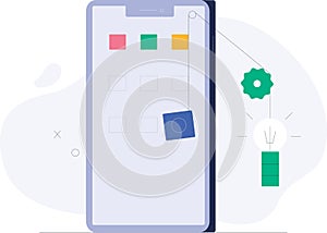 Flat design concept for smartphon sevices vector illustration