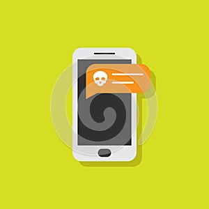 Flat design concept for spam messages, digital crime