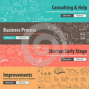 Flat design concepts for startups, consulting