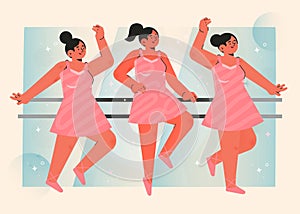 Flat design dance school Vector illustration.