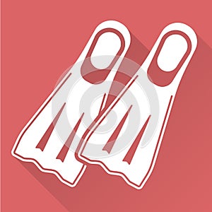 Flat design diving flippers