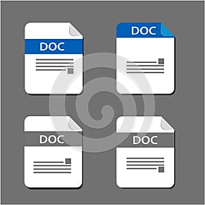 Flat design with Doc files download document,icon,symbol set, vector design element illustration