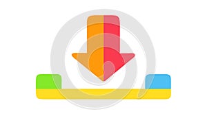 Flat Design Download Button Icon, vector design Generative AI