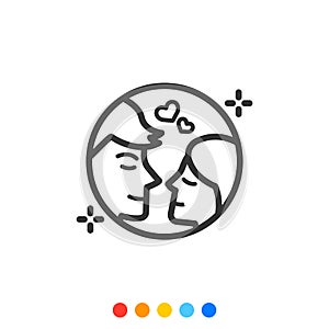 Flat design elements of Couple,Vector and Illustration