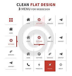 Flat design elements of eshop icons