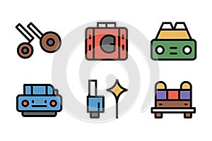 Flat Design Everyday Objects Icon Set