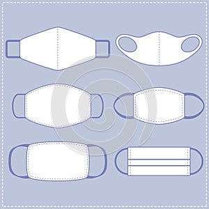 Flat Design Face Mask Vector Illustration