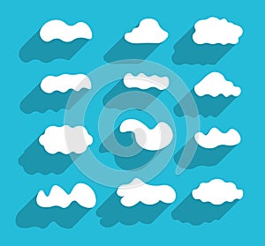 Flat design hand-drawn cloudscapes collection