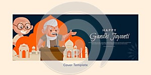 Flat design of happy Gandhi Jayanti